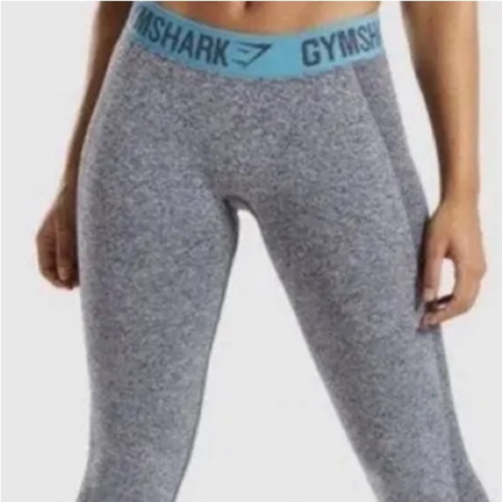 Gymshark Flex leggings in charcoal and turquoise size extra small